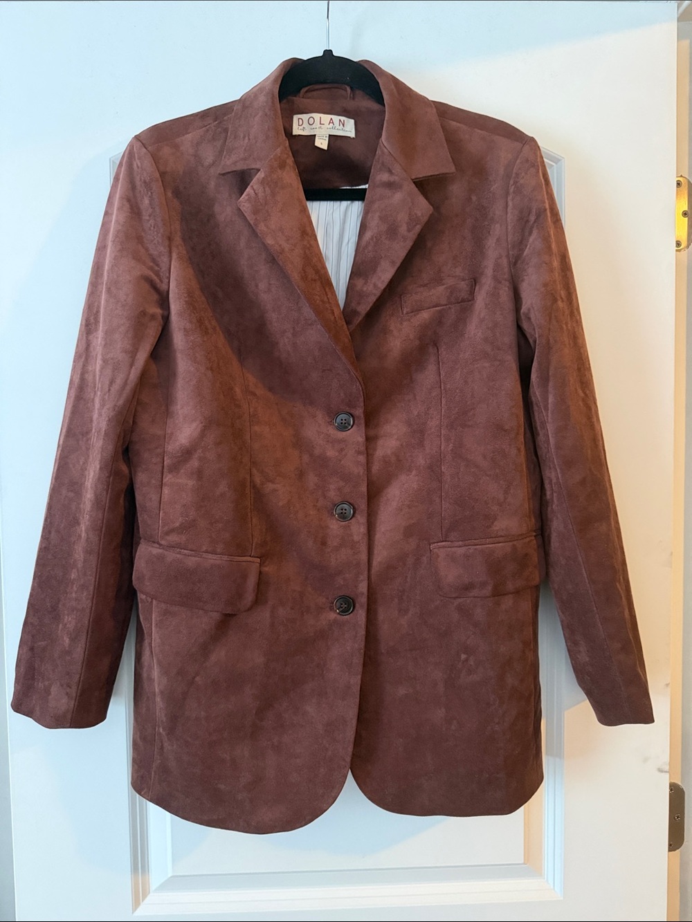 dolan Chestnut Brown Suede Blazer Jacket